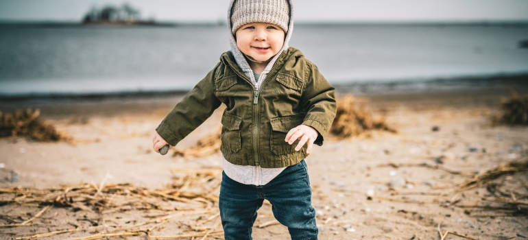Picture of a toddler on a beach