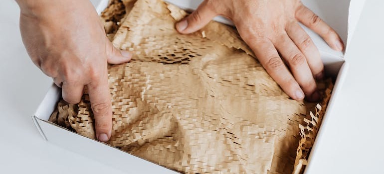 A person packing items