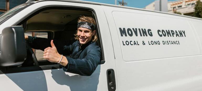 A mover in his van