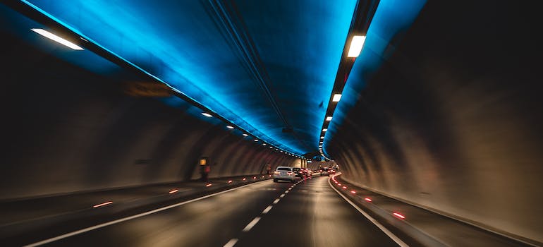 vehicles in a tunel