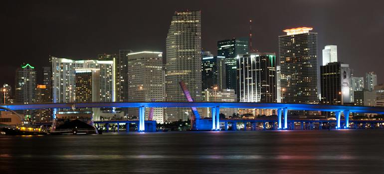 Miami city at night