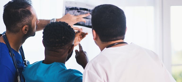 Doctors looking at an x-ray