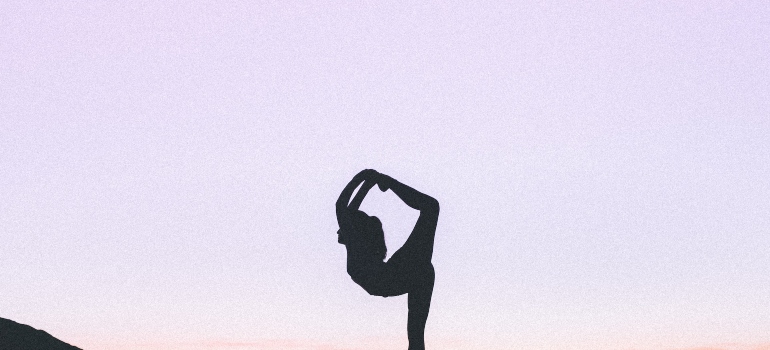 Picture of a person practising yoga 