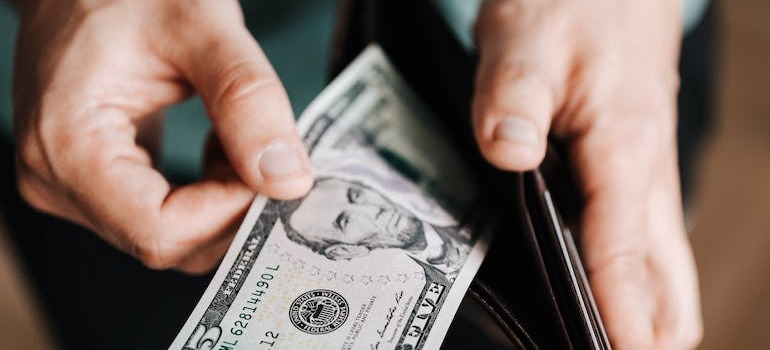 A person counting money