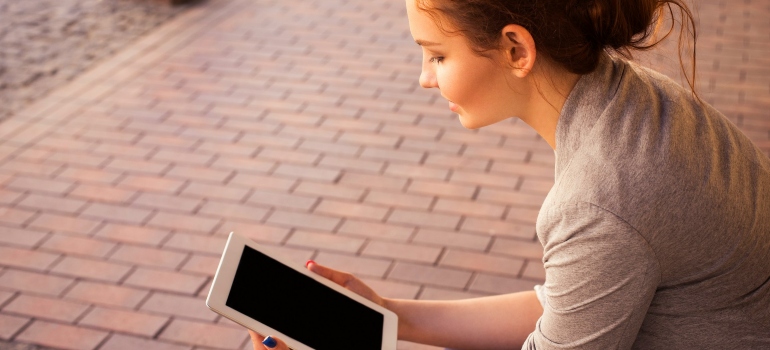Picture of a person using a tablet