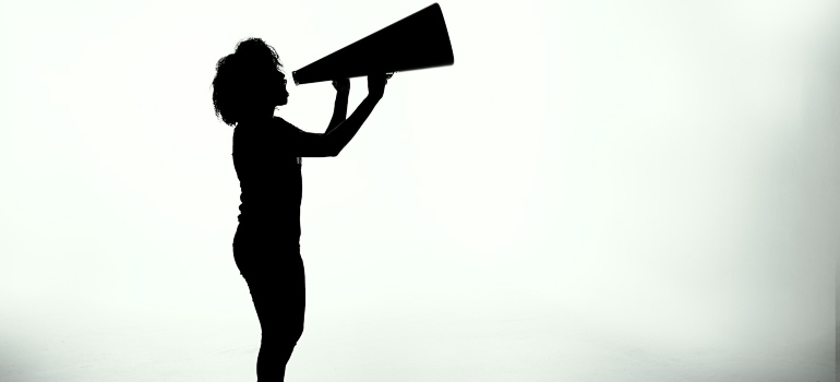 Picture of a person using a megaphone