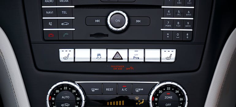 buttons on a dashboard in a car