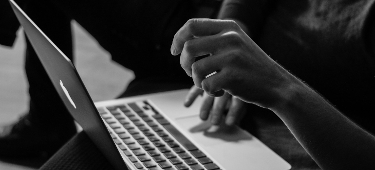 Picture of a person using a laptop
