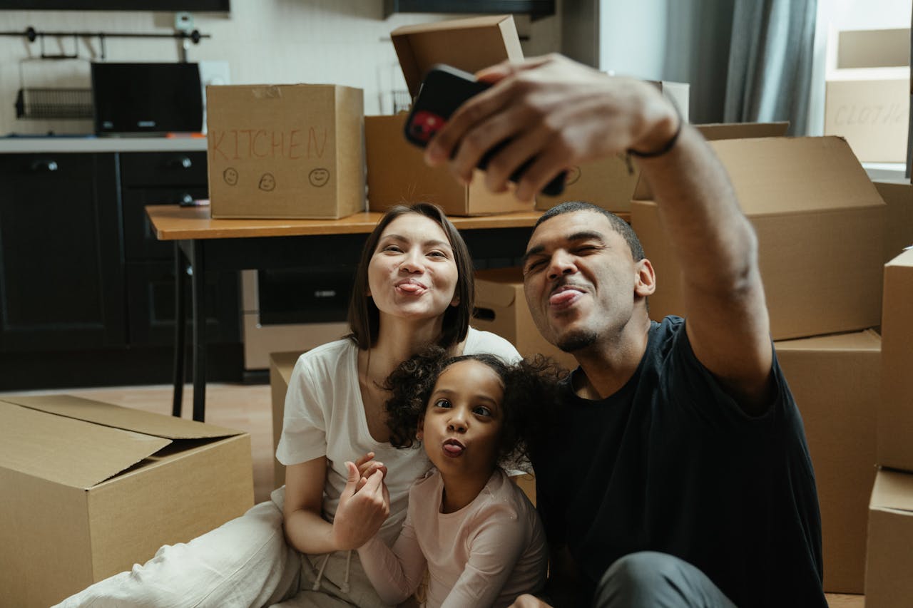 family taking a selfie