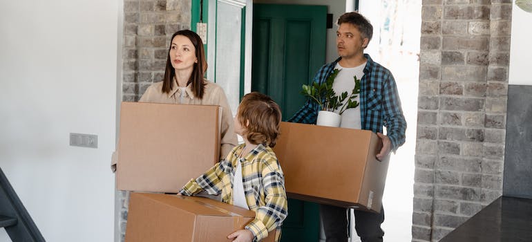 a family moving into a new house