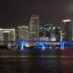 Miami, Florida during the night
