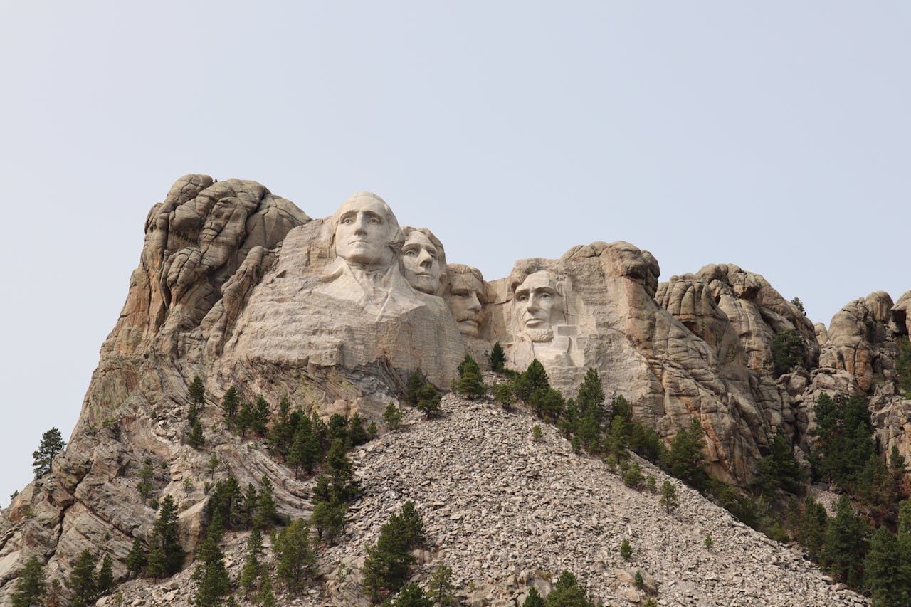 Rocks of Mount Rushmore in South Dakota