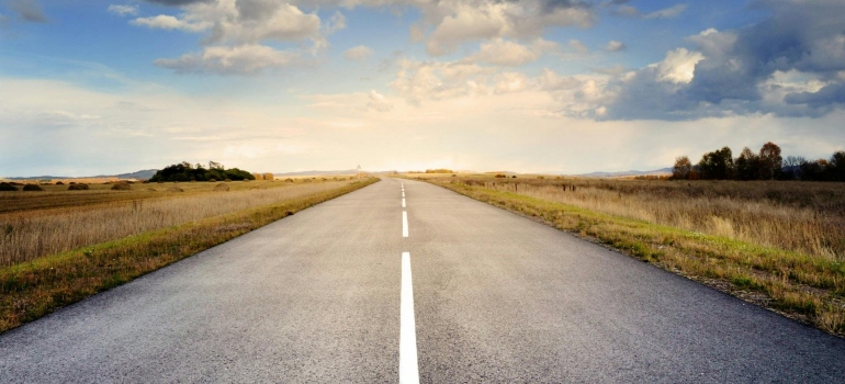 empty road representing moving from Arizona to Monatan