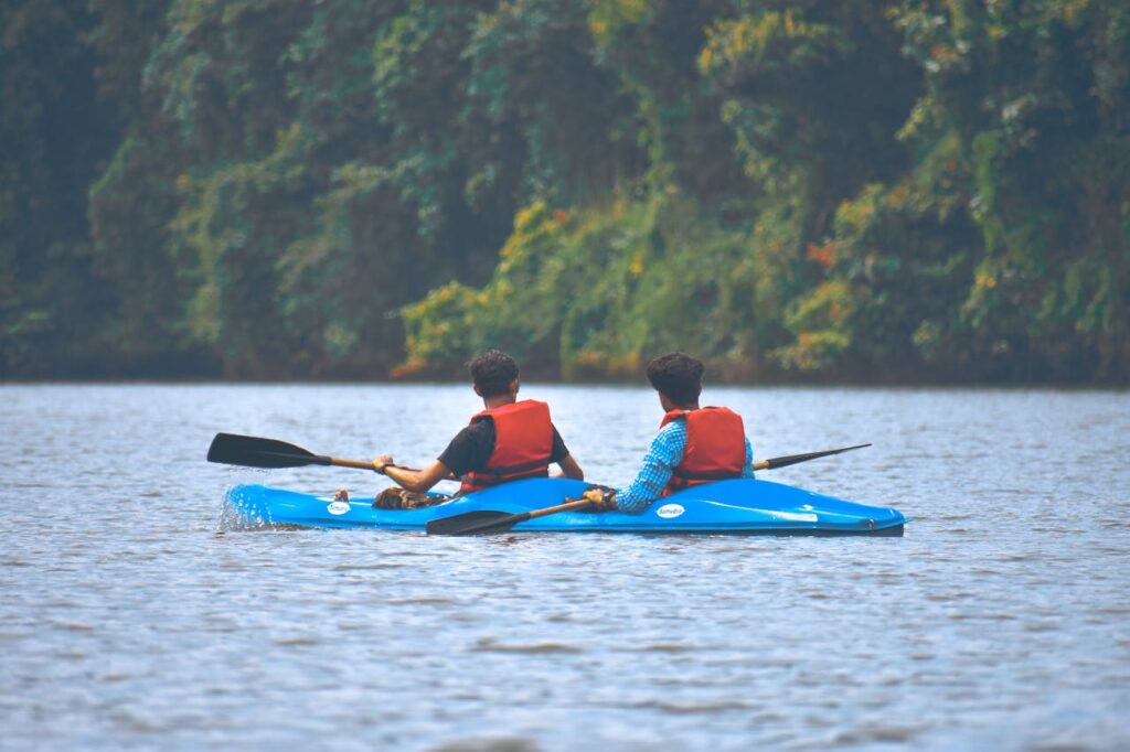 two men kayaking