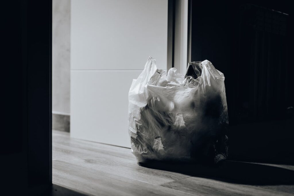 trash near door