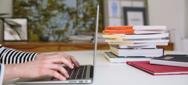 person using laptop