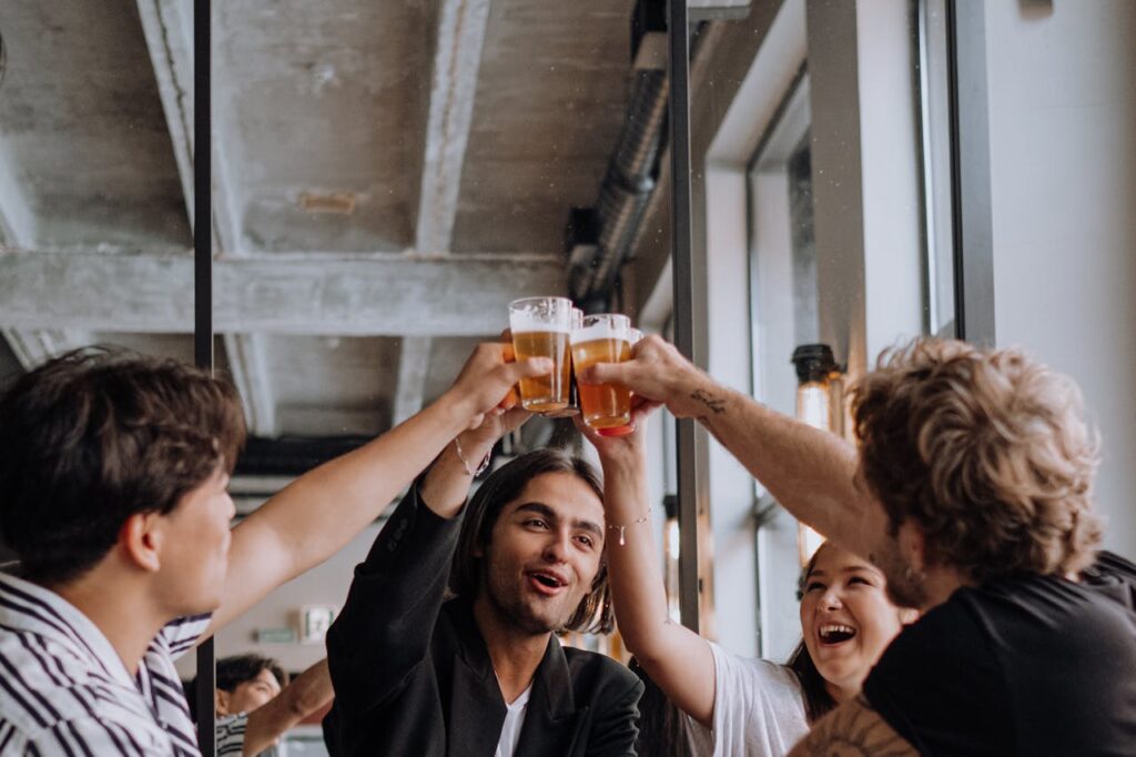 people making a toast