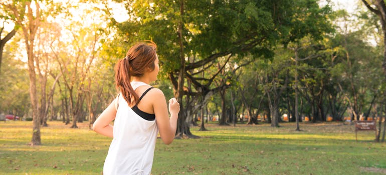 woman jogging outside