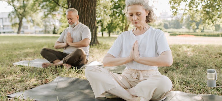 people doing yoga in one of the hidden gems of Austin