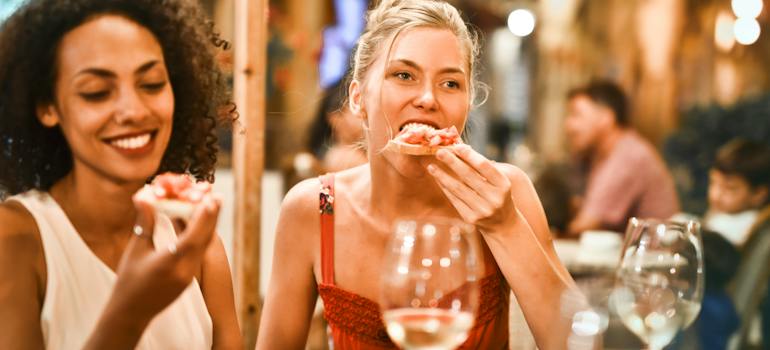 two women at a party