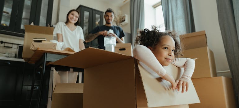 family unpacking after moving to one of the best places for families in South Carolina
