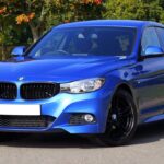 blue BMW car