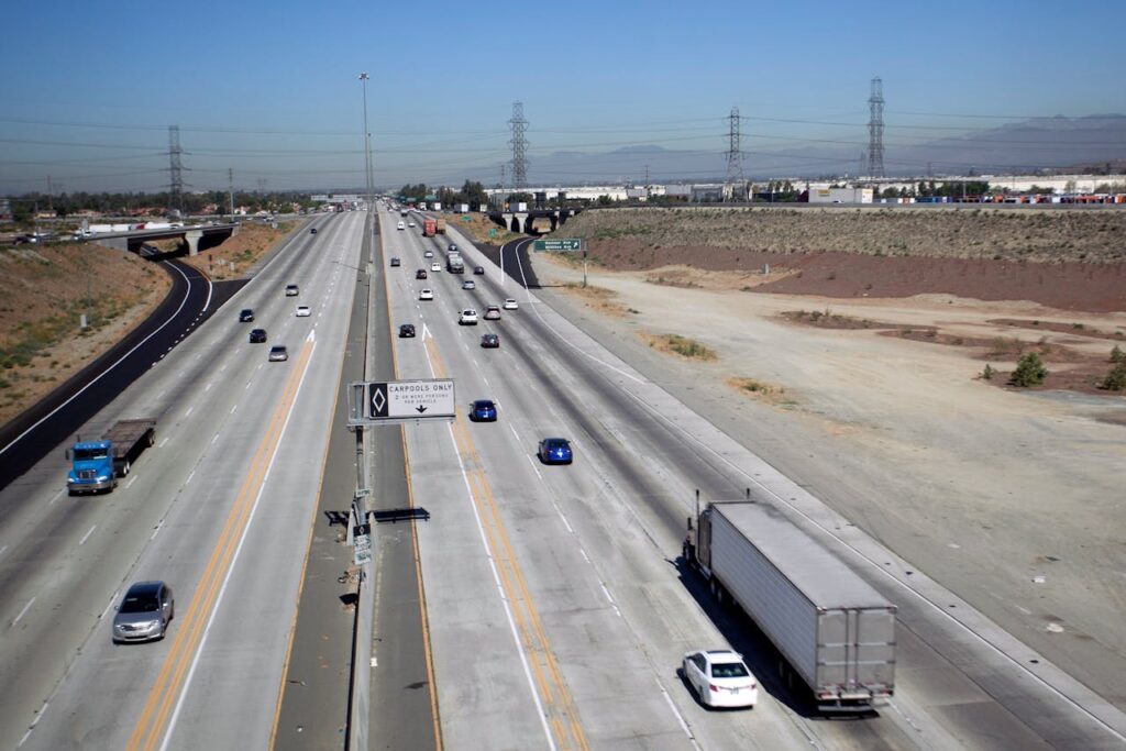 cars on a highway