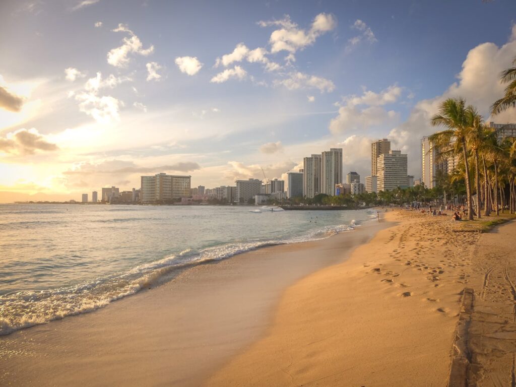 a beach in Honolulu