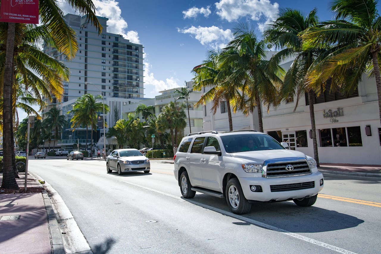 Cars on the road in Florida after shipping a car from Indiana to Florida.
