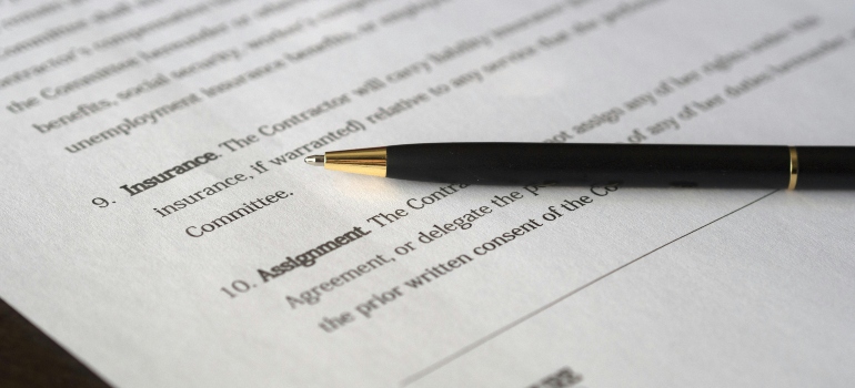 Contract and pen