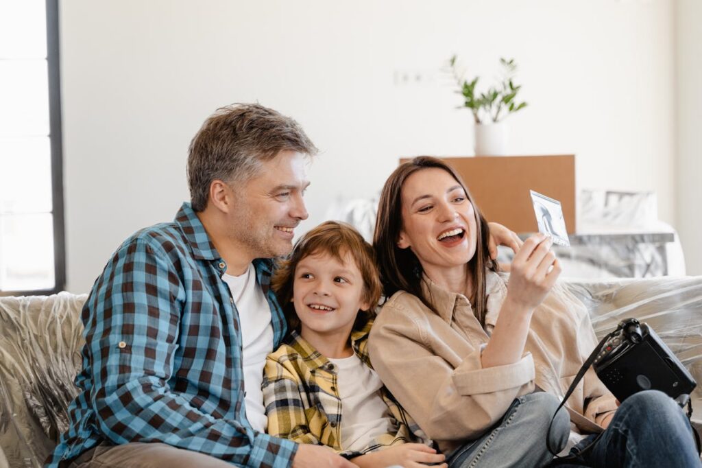family taking a picture