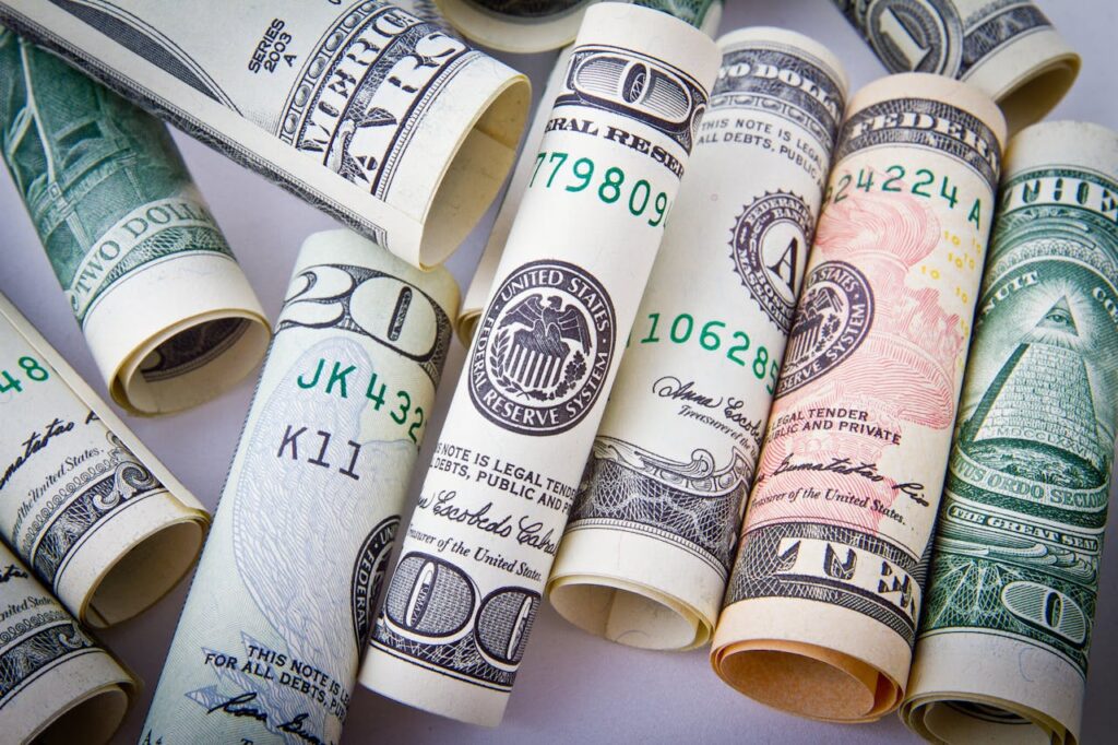 Rolled 20 U.s Dollar Bill
