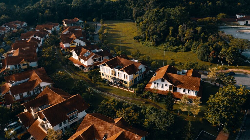 Aerial View Of Village