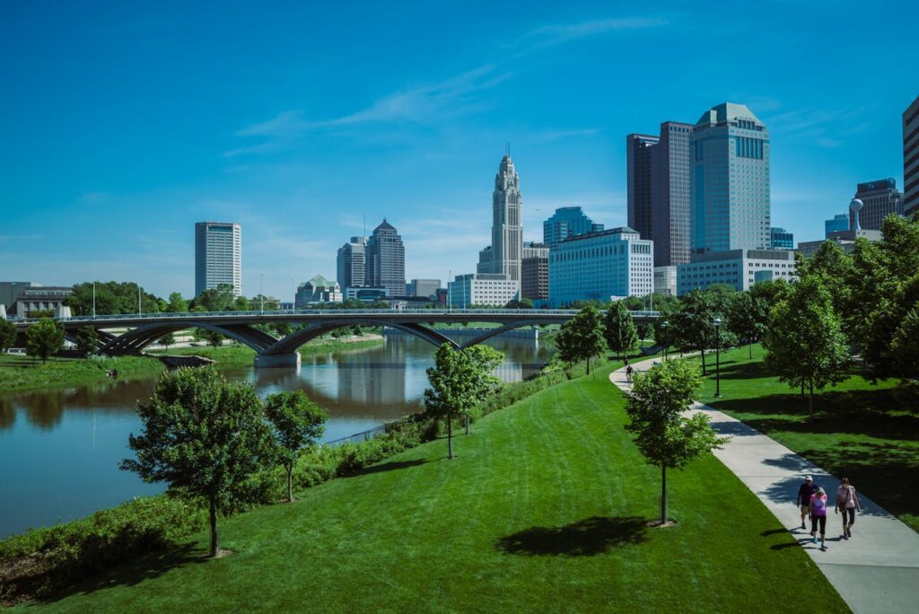 Green Grass Field Near River