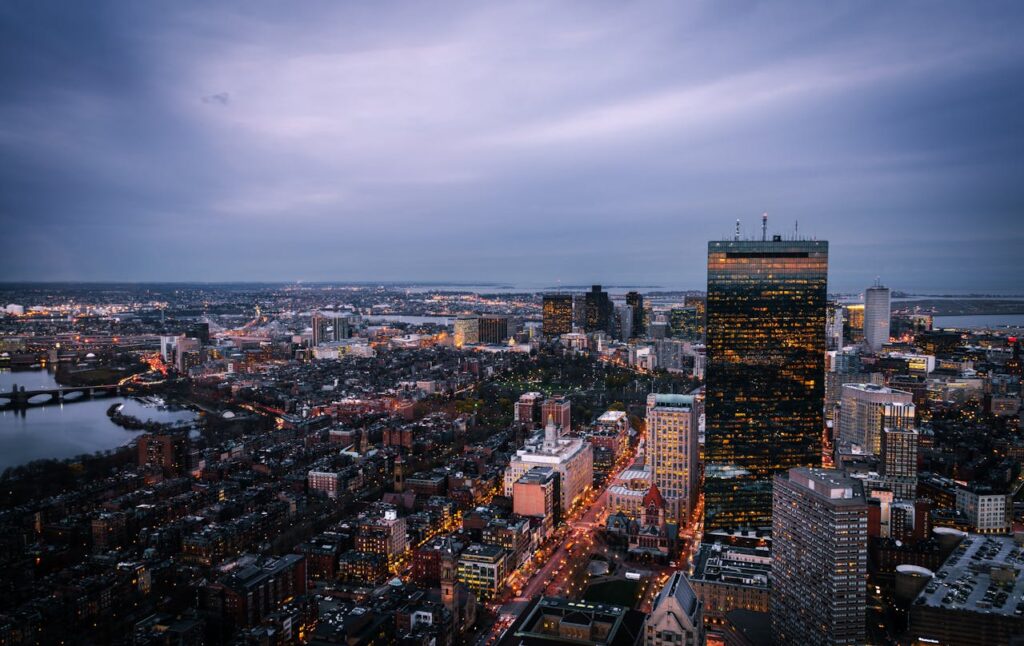 Aerial View of City Buildings